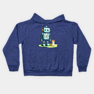 Cat and robot Kids Hoodie